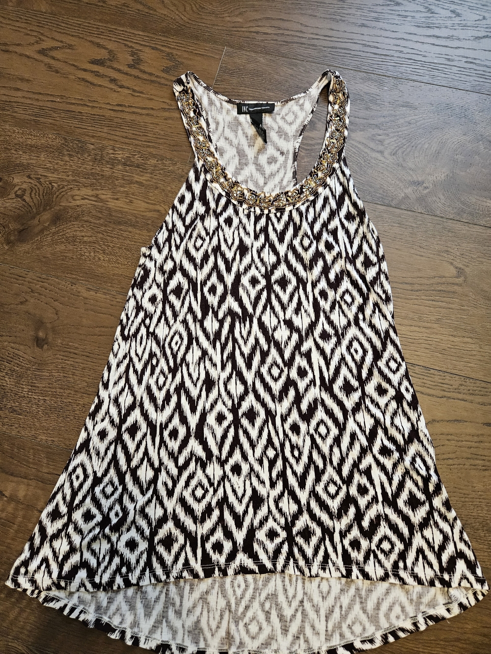INC International Concepts Brown and White Printed Tank Top